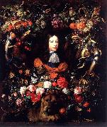 Jan Davidsz. de Heem Garland of Flowers and Fruit with the Portrait of Prince William III of Orange USA oil painting artist